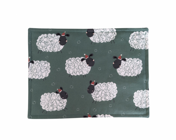 Green Christmas Sheep Place Mats